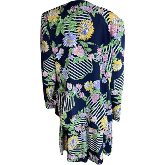 Leslie Fay VINTAGE 2-Piece Blazer & Romper Set Size 14 Blue Floral NWT - Picture 9 of 16